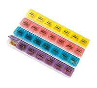 Organizador mensual de pastillas. Planificador de pastillas de 28 días extra grande para separar pastillas y vitaminas por semana. Recordatorio de medicamentos diarios de lunes a domingo.