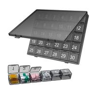 Organizador mensual de píldoras, 1 pastillero portátil, compacto para 30