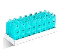 Organizador mensual de píldoras 2 veces al día, organizador mensual de píldoras Blue Daviky 2 veces al día