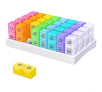 Organizador mensual de píldoras con compartimentos de 31 días AM PM, caja grande de medicamentos de viaje para vitaminas y suplementos diarios, estuche de almacenamiento de polipropileno resistente