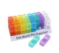 Organizador mensual de tabletas, organizador de medicamentos Am Pm, pastillero de 31 días Am Pm, administrador con 32 compartimentos cajas de medicamentos, dispensador de de viaje, de
