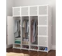 Organizador modular plegable de almacenamiento de zapatos para dormitorio, entrada, armario portátil con estante para zapatos, ropa, zapatos y juguetes (blanco)
