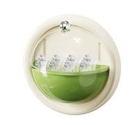 Organizador montado en la pared, cubierta antipolvo transparente, estante de 6,93 pulgadas con parte giratoria, soporte para muestras para el cuidado de la piel, accesorio moderno para dormit