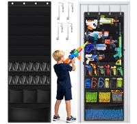 Organizador Multifunción para Puertas con 12 Bolsillos para Pistolas de Juguete,Dardos,Gafas Protectoras - Guarda todo en Guarderías,Salas de Juego y Dormitorios