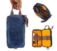 Organizador multifuncional EDC azul de pared de cera, 24 x 12 x 6 cm, bolsa de herramientas para sistema Molle, camping y exterior