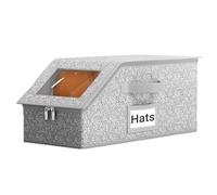 Organizador multiusos de tapas de tela, contenedor para sombreros con tapa con bisagras, para regalo de viaje, accesorios de almacenamiento de armario, plegable, solución de almacenamiento de