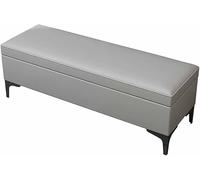 Organizador otomano plegable con patas de metal, piel sintética, perfecto para dormitorio, sala de estar y pasillo, 80 x 40 x 42 cm