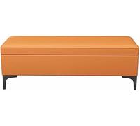 Organizador otomano plegable con patas de metal, piel sintética, perfecto para dormitorio, sala de estar y pasillo, 80 x 40 x 42 cm