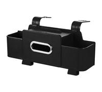 Organizador para asiento trasero de automóvil, organizador 3 en 1 para asiento trasero de automóvil con portavasos, caja de pañuelos, contenedor de basura y ganchos para guardar teléfonos, refri
