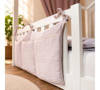 Organizador para cama casita de muselina rosa viejo | Bolsa para cuna