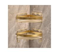 Organizador para el baño, Estantes de baño, Paquete de 2, Organizador de Ducha de Esquina con Ganchos, Organizador acrílico sin Perforaciones con Valla de Metal.