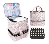 Organizador para guardar esmaltes de uñas, solución para guardar esmaltes de uñas, armario para guardar esmaltes de uñas, estante para pulir las uñas, organizador de viaje para lu, Rosa,