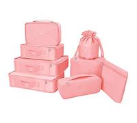 Organizador para Maletas Packing Cubes 8 Juegos/7 Colores ¨²ltimo dise?o Incluyen Bolsa de Almacenamiento de Zapatos Impermeable Conveniente Bolsas de compresi¨®n para el Viajero