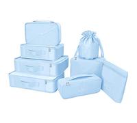 Organizador para Maletas Packing Cubes 8 Juegos/7 Colores ¨²ltimo dise?o Incluyen Bolsa de Almacenamiento de Zapatos Impermeable Conveniente Bolsas de compresi¨®n para el Viajero