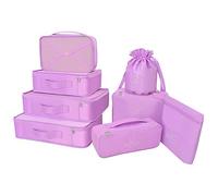 Organizador para Maletas Packing Cubes 8 Juegos/7 Colores ¨²ltimo dise?o Incluyen Bolsa de Almacenamiento de Zapatos Impermeable Conveniente Bolsas de compresi¨®n para el Viajero