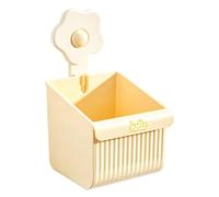 Organizador Para Puerta De Armario Linda Soporte Sin Taladro Ahorra Espacio | Organizador De Baño Para Pared Para Maquillaje Paño Peine Dentífrico Cepillo Aseo Pequeño Amarillo