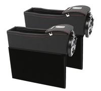 Organizador Para Rendijas De Asientos De Coche | 2X Bolsillos Laterales Extra para Consola | Accesorios Automovilísticos Con Portavasos Para Tarjetas Teléfonos Llaves Gafas