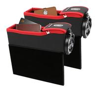 Organizador Para Rendijas De Coche - 2X Bolsillos Laterales Extra para Consola - Accesorios Automovilísticos Con Portavasos Para Tarjetas Teléfonos Llaves Gafas