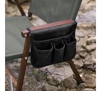 Organizador para reposabrazos de silla de camping - Bolsa de almacenamiento lateral para sillas de playa, bolsa plegable para exteriores con 4 bolsillos, 33 cm de largo x 25 cm de ancho