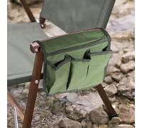 Organizador para reposabrazos de silla de camping - Bolsa de almacenamiento lateral para sillas de playa, bolsa plegable para exteriores con 4 bolsillos, 33 cm de largo x 25 cm de ancho