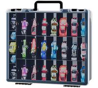 Organizador para vehículos Hot Wheels Die-Cast, juego de regalo para coches de juguete, bolsa para cajas de cerillas para coches Hotwheels Auto-48 compartimentos, negro (solo caja)
