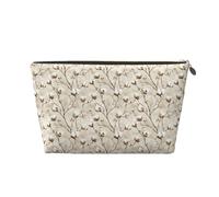 Organizador pequeño de neceser de maquillaje de viaje - Bolsa de aseo de viaje de cuero con estampado de árbol de algodón para mujeres y hombres, bolsas organizadoras para bolso con cremallera