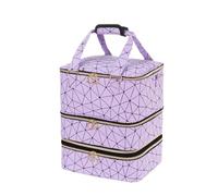 Organizador Pintauñas Casa Organizador De Esmaltes Uñas 3 Capas, Estuche Viaje Desmontable Bolsa de Viaje(Purple)