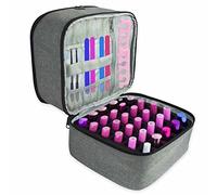 Organizador pintauñas, Doble Capa Organizador esmaltes uñas con Cremallera, Organizador de esmaltes de uñas - Capacidad para 30 Botellas, Estuche pintauñas para Viaje en casa