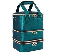 Organizador Pintauñas,Organizador Esmaltes UñAs Bolsa de almacenamiento esmalte uñas cuero sintético desmontable gran capacidad con for 60 botellas aceites esenciales, bolsa maquillaje y cosméticos(B)