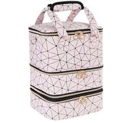 Organizador Pintauñas,Organizador Esmaltes UñAs Bolsa de almacenamiento esmalte uñas cuero sintético desmontable gran capacidad con for 60 botellas aceites esenciales, bolsa maquillaje y cosméticos(D)