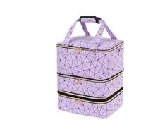Organizador Pintauñas,Organizador Esmaltes UñAs Bolsa organizadora de esmaltes uñas 3 capas, 84 rejillas, gran capacidad, con asa, PU, for cosméticos y en gel(Purple)