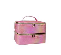 Organizador Pintauñas,Organizador Esmaltes UñAs Bolsa portátil de gran capacidad for decoración uñas, PU, con colores fantasía, guardar esmaltes(B)