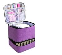 Organizador Pintauñas,Organizador Esmaltes UñAs Bolsa portátil for guardar esmaltes de uñas, doble capa y alta capacidad, ideal llevar contigo, con soporte ligero 30 botellas(PURPLE)