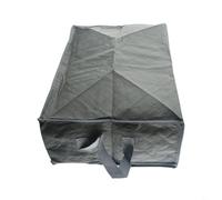 Organizador plegable compacto para ropa, bolsa de almacenamiento de carbón con parte superior de vinilo transparente para una visualización cómoda del contenido (gris)