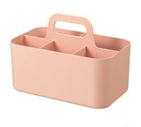 Organizador portátil apilable con separadores extraíbles para un almacenamiento eficiente de suministros de oficina y artículos personales en el hogar (rosa)