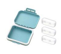 Organizador portátil de 3 compartimentos: pastillero diario para suplementos y aceite de pescado, ideal para gestión de medicamentos 3 veces al día, conveniente con 8,5 x 7,5 x 2,5 cm