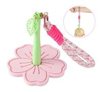 Organizador portátil de de muñeca - Patrón de cereza impreso en 3D | Bobinador de bolas de , giratorio en forma de flor | Perfecto para viajes y salidas, una cómoda herramienta de tejer a