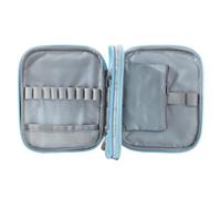 Organizador portátil de herramientas de punto con ranuras elásticas, bolsillo con cremallera, gran capacidad, impermeable, funda de ganchillo, funda de almacenamiento de ganchillo, bolsa de