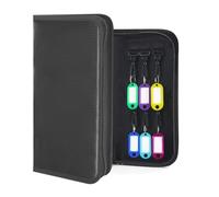 Organizador portátil de llaves con cremallera, funda impermeable ignífuga con 12 ganchos y etiquetas, almacenamiento portátil de llaves para gestión de alquileres, ventas de bienes raíces, ejecutivos