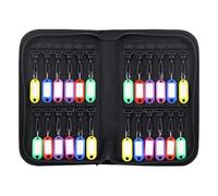Organizador portátil de llaves con cremallera, funda impermeable ignífuga con 24 ganchos y etiquetas, almacenamiento portátil de llaves para gestión de alquileres, ventas de bienes raíces, ejecutivos