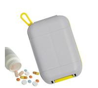 Organizador portátil de píldoras, contenedor portátil, dispensador de medicamentos, tapas de cierre a presión, caja de tapones para los oídos para viajes, para bolso de bolsillo, maletín