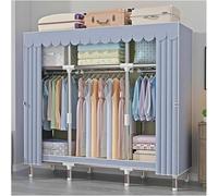 Organizador portátil para armario con 3 estantes y 3 varillas para colgar, perchero de acero duradero para colgar ropa