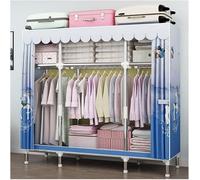 Organizador portátil para armario con 3 estantes y 3 varillas para colgar, perchero de acero duradero para colgar ropa