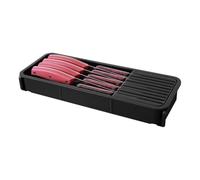 Organizador - PP 15.7 x 9.8 x 1.9 pulgadas | Estante de almacenamiento para cajones de cocina con división desmontable | Soporte extendido para cuchillos y organizador de palillos para un fácil