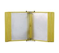 Organizador Referencias Montaje Pared - Estante Exhibición Catálogo, 20 Bolsillo Exhibición Doble Cara, Sistema Visualización Y Referencia Escritorio, Carpeta Escritorio(Yellow)