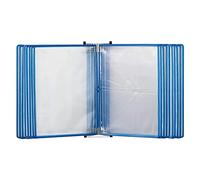 Organizador Referencias Montaje Pared - Estante Exhibición Catálogo, 20 Bolsillo Exhibición Doble Cara, Sistema Visualización Y Referencia Escritorio, Carpeta Escritorio(Blue)