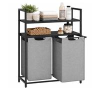 Organizador ropa sucia, estantería baño, separador de ropa, 2 sacos extraíbles