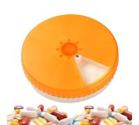Organizador semanal de medicamentos | Pastilleros portátiles - 7 compartimentos giratorios, a prueba de humedad, pequeño pastillero, semanal para píldoras, aceite de pescado, suplementos