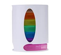 Organizador semanal de medicina, pastillero portátil de viaje, caja ovalada apilable para tabletas, 7 días 4 veces al día, mañana, mediodía, noche y cama