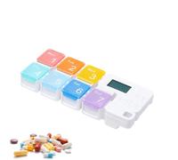 Organizador semanal de pastillas, almacenamiento inteligente de recordatorios, de 6.77 x 2.87 x 0.98 pulgadas con construcción digital, pastillero de 7 días, administrador de medicamentos con